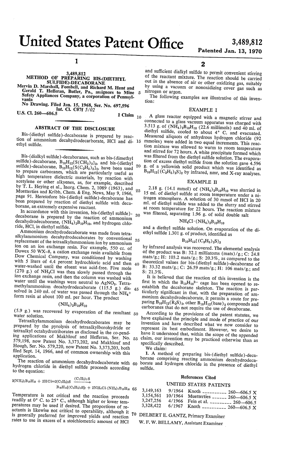 United States Patent Office Patented Jan