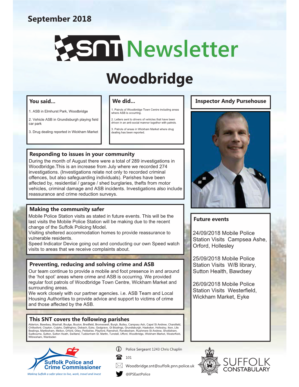 Woodbridge Snt Newsletter September 2018