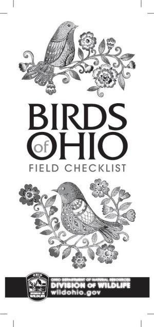 BIRDS of OHIO FIELD CHECKLIST TABLE of CONTENTS PAGE FOUR