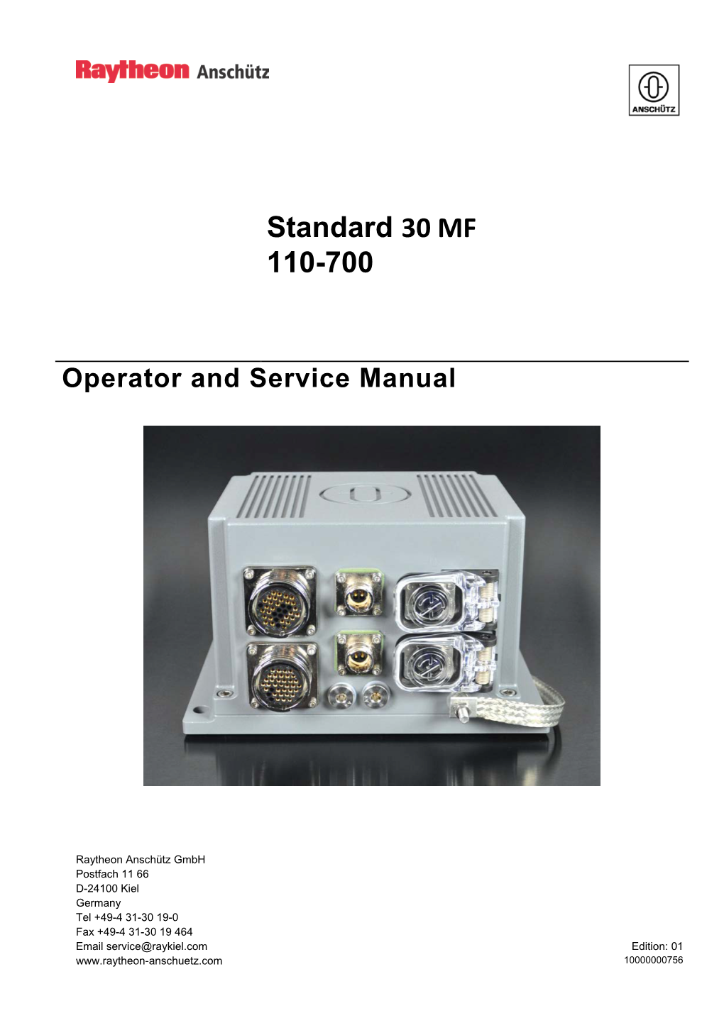 Operator and Service Manual Standard 30 MF