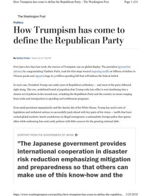 How Trumpism Has Come to Define the Republican Party - the Washington Post Page 1 of 6