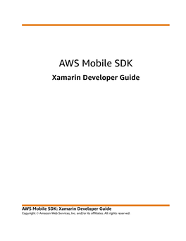 AWS Mobile SDK Xamarin Developer Guide