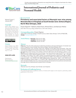 International Journal of Pediatrics and Neonatal Health