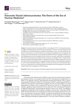 Pancreatic Ductal Adenocarcinoma: the Dawn of the Era of Nuclear Medicine?