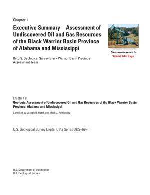 Executive Summary—Assessment of Undiscovered Oil and Gas Resources of the Black Warrior Basin Province of Alabama and Mississippi