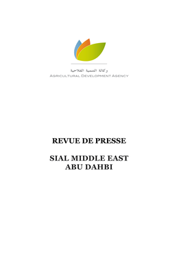 Revue De Presse Sial Middle East Abu Dahbi