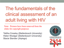 Assessment of an Adult Living with HIV