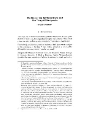 The Rise of the Territorial State and the Treaty of Westphalia