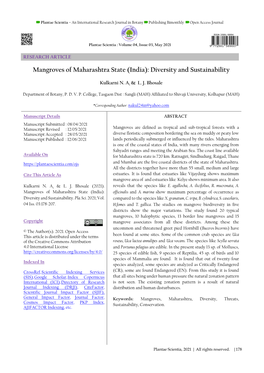 Mangroves of Maharashtra State (India): Diversity and Sustainability