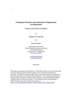 Contingent Workers and Alternative Employment Arrangements