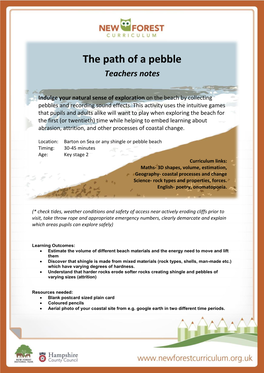 The Path of a Pebble- Coastal Processes Activities