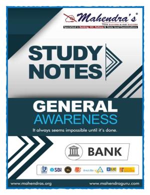 Study Notes for Bank Exam