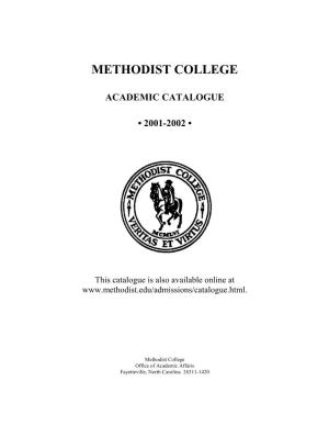 Methodist College Academic Catalogue 2001-2002