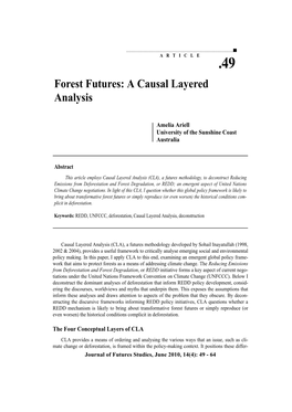 Forest Futures: a Causal Layered Analysis