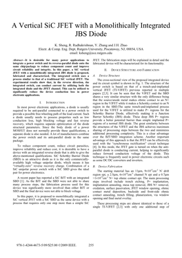 A Vertical Sic JFET with a Monolithically Integrated JBS Diode