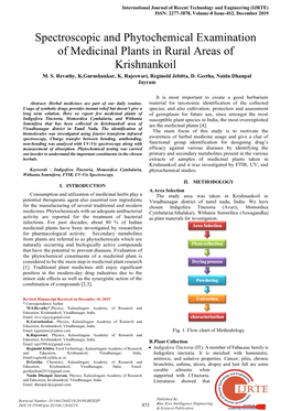Spectroscopic and Phytochemical Examination of Medicinal Plants in Rural Areas of Krishnankoil M