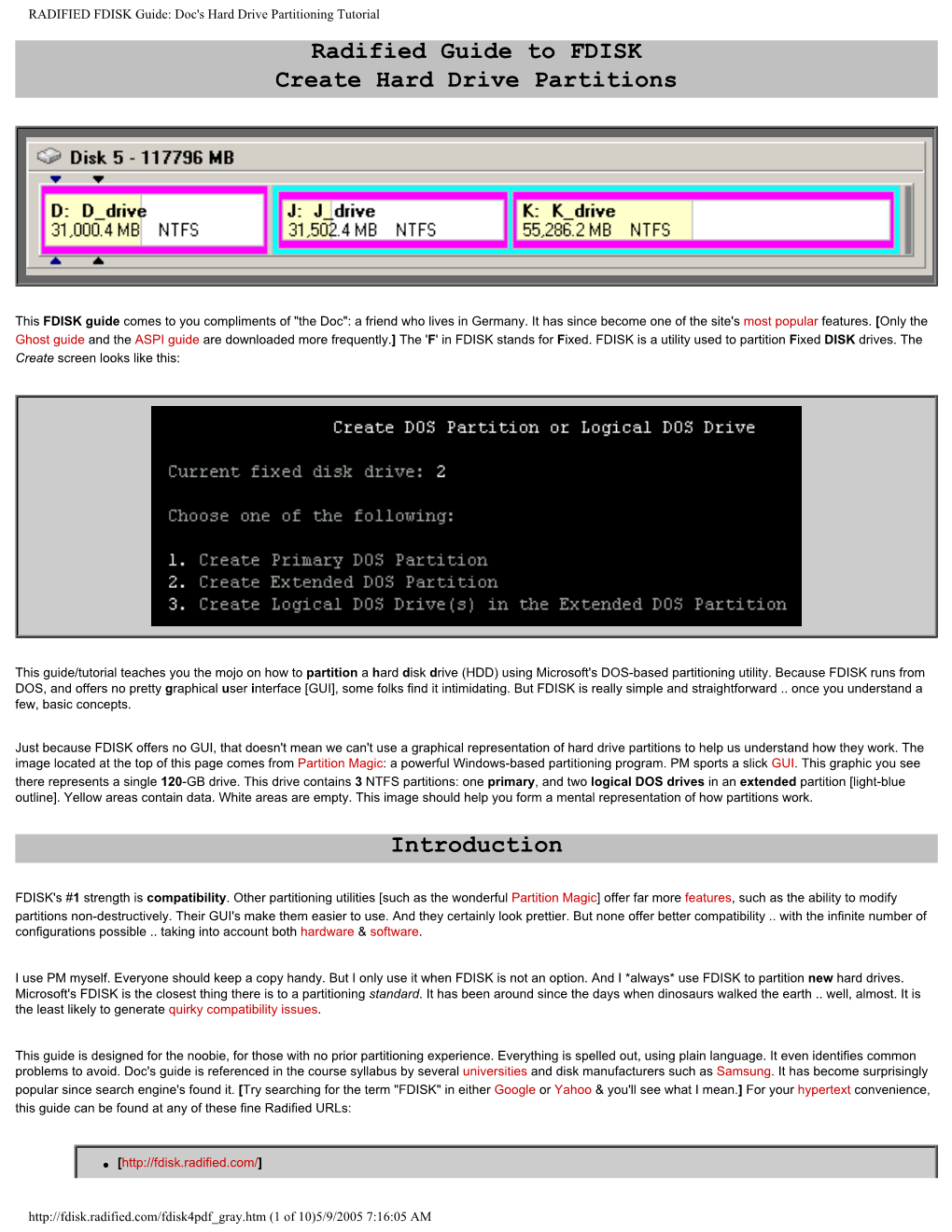 FDISK to Partition New Hard Drives