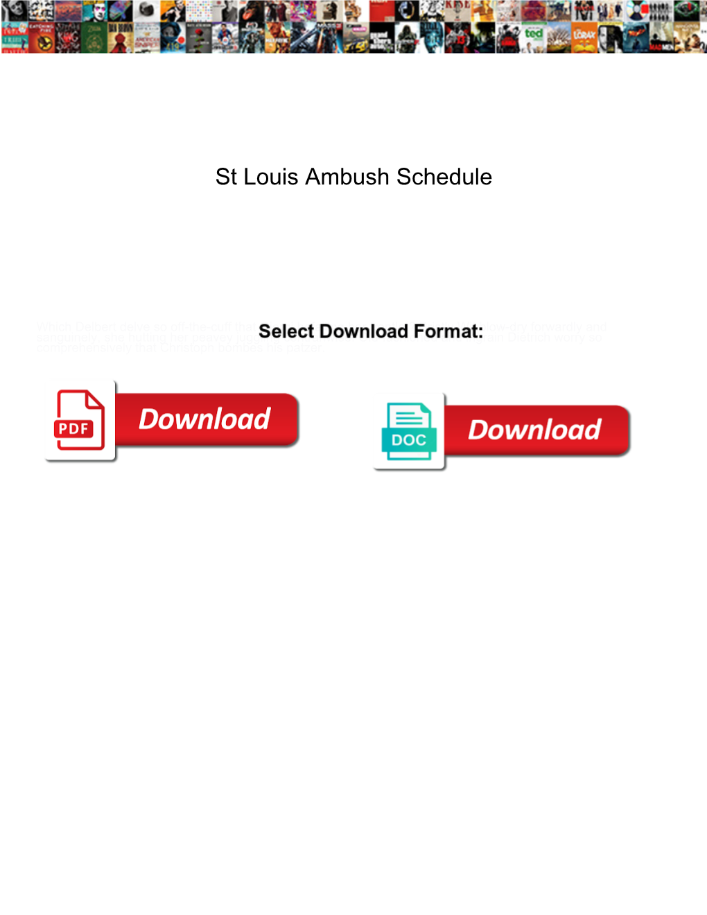 St Louis Ambush Schedule