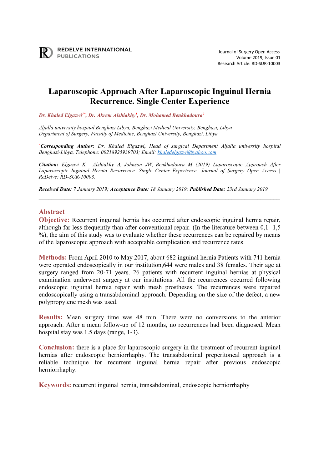 Laparoscopic Approach After Laparoscopic Inguinal Hernia Recurrence