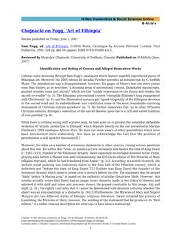 Chojnacki on Fogg, 'Art of Ethiopia'