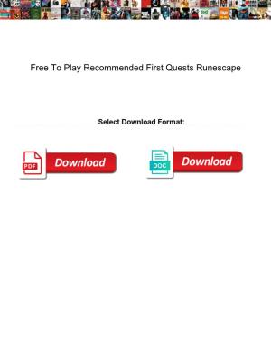 Free to Play Recommended First Quests Runescape