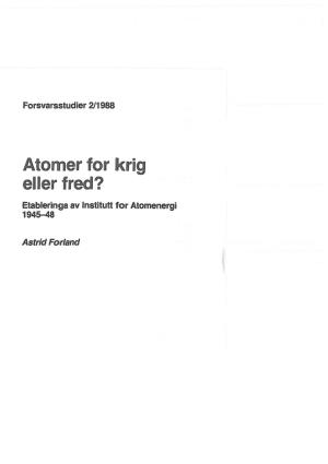Atomer for Krig Euer Fred?