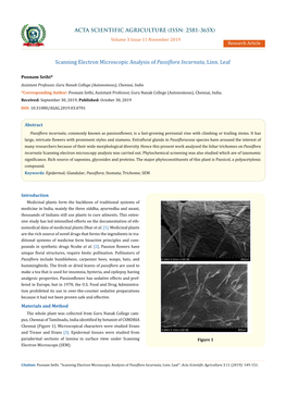 Scanning Electron Microscopic Analysis of Passiflora Incarnata, Linn