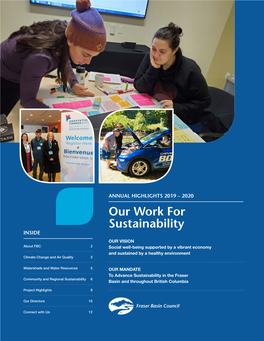 Our Work for Sustainability INSIDE