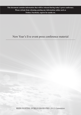New Year's Eve Event Press Conference Material