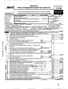 Fom, 990-EZ Return of Organization Exempt from Income Tax Under Section 501(C), 527, Or 4947(A)(1) of the Internal Revenue Code (Except Private Foundations) 20013