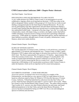 Chapter Poster Abstracts