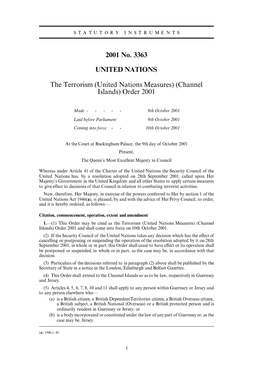 2001 No. 3363 UNITED NATIONS the Terrorism