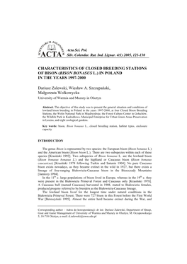 Acta Scientiarum Polonorum Silvarum Colendarum Ratio Et Industria