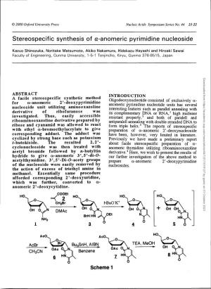 Stereospecific Synthesis of A-Anomeric Pyrimidine Nucleoside