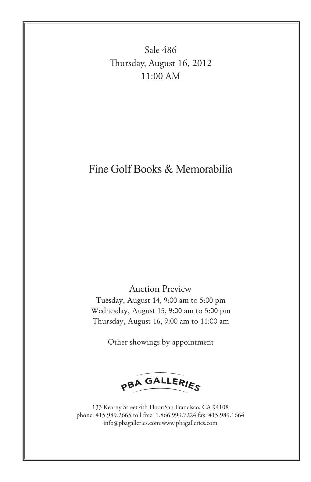 Fine Golf Books & Memorabilia