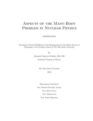 Aspects of the Many-Body Problem in Nuclear Physics