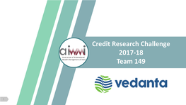 Credit Research Challenge 2017-18 Team 149