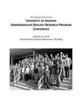 University of Arizona Undergraduate Biology Research Program Conference