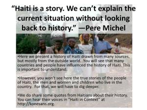 Haiti Is a Story. We Can't Explain The