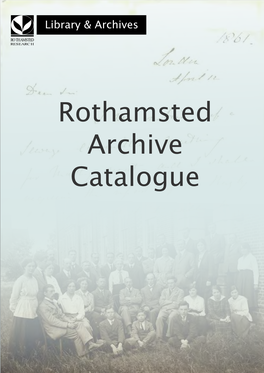 Rothamsted Archive Catalogue