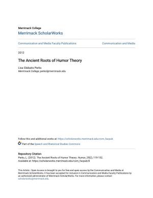 The Ancient Roots of Humor Theory