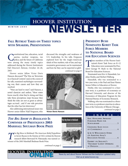Hoover Institution Newsletter Winter 2004