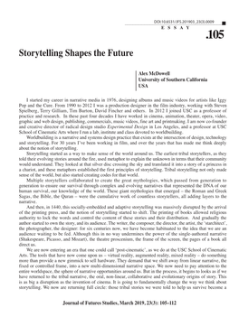 Storytelling Shapes the Future