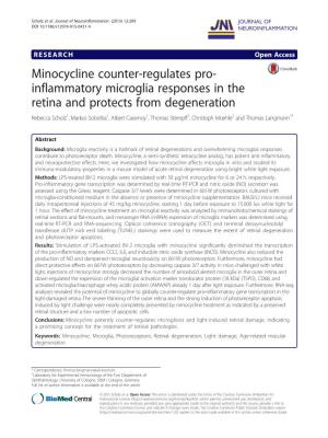 Minocycline Counter-Regulates Pro-Inflammatory Microglia
