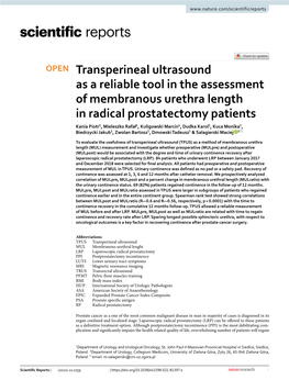 Transperineal Ultrasound As a Reliable Tool in the Assessment Of