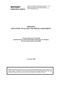 Situation Analysis and Trend Assessment