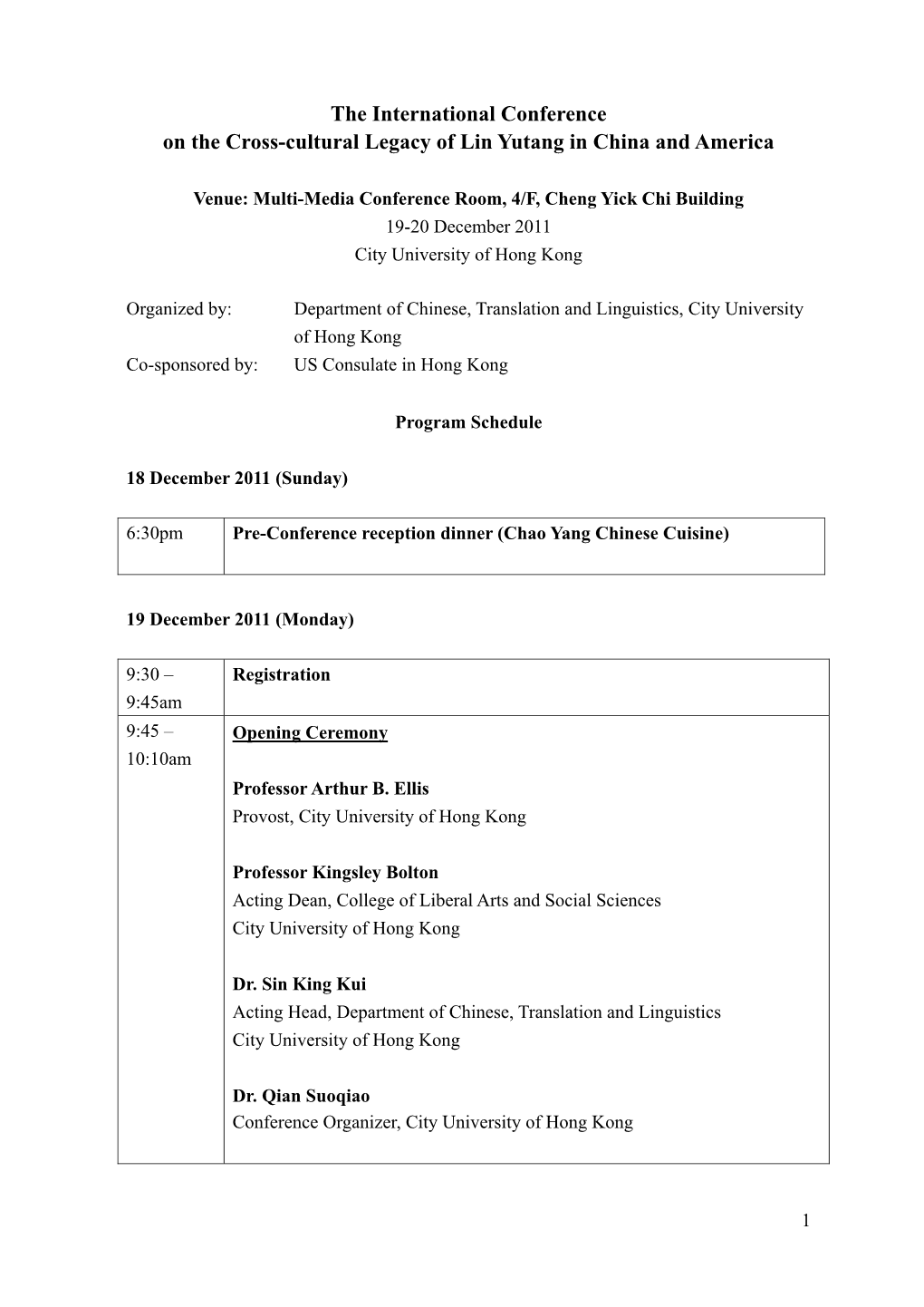 The International Conference on the Cross-Cultural Legacy of Lin Yutang in China and America