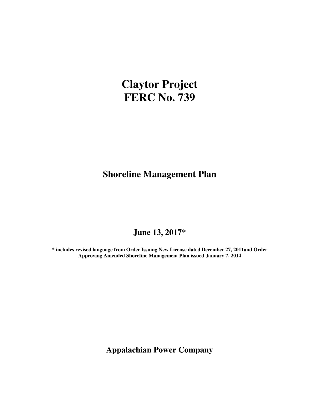 Shoreline Management Plan