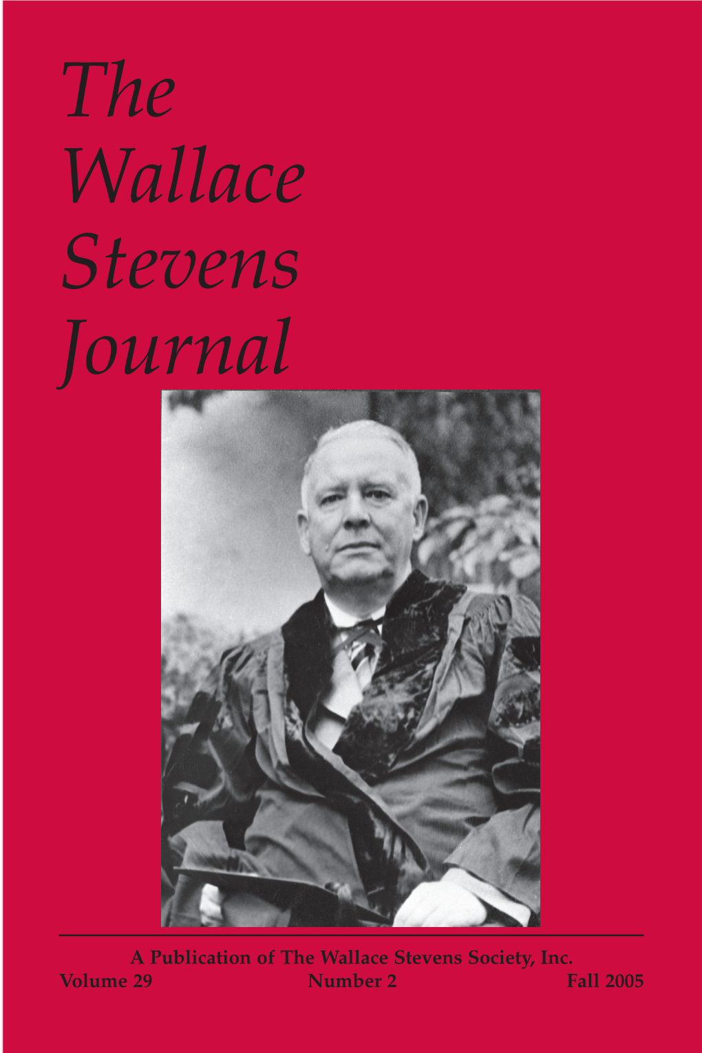 Fall 2005 the Wallace Stevens Journal