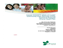 Ohana Proposal- RFP-MQD-2013-007.Pdf